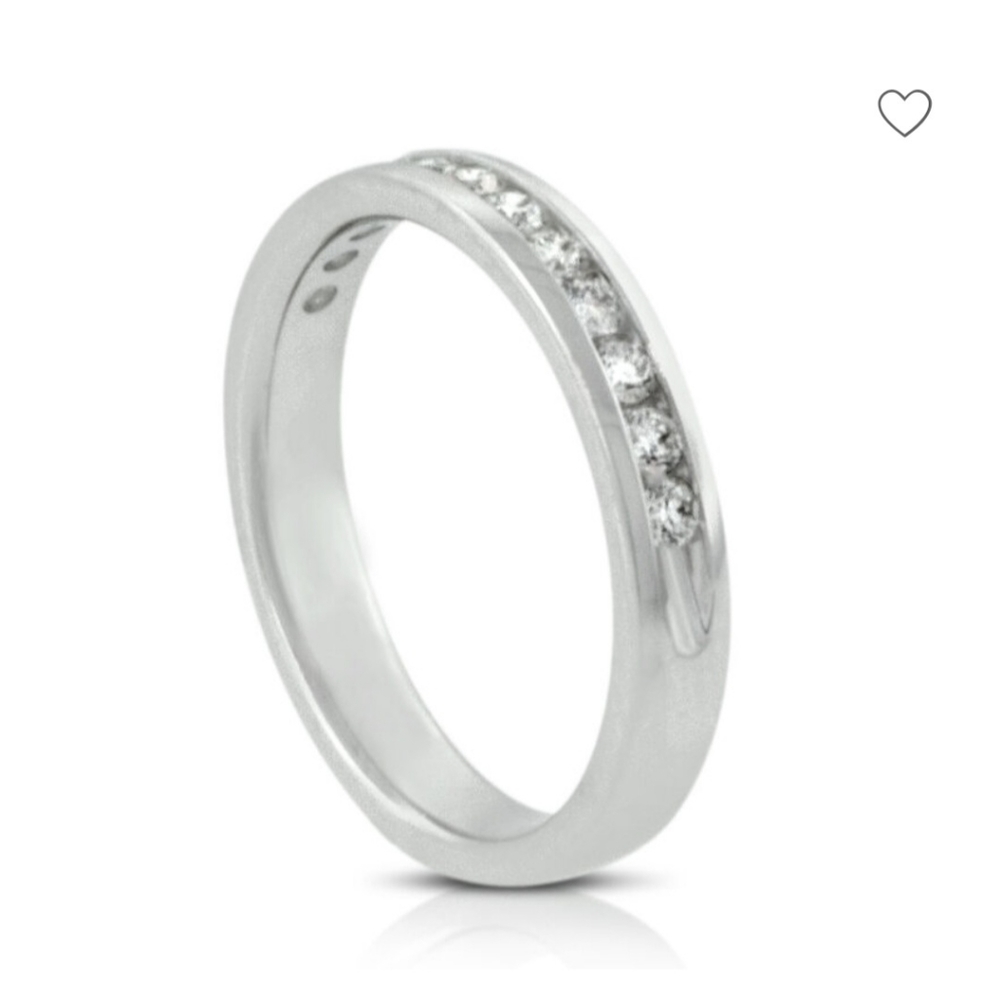 Diamond & 14k White Gold Anniversary Band Size 6